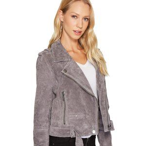 Blank NYC Grey Suede Moto Jacket - XS